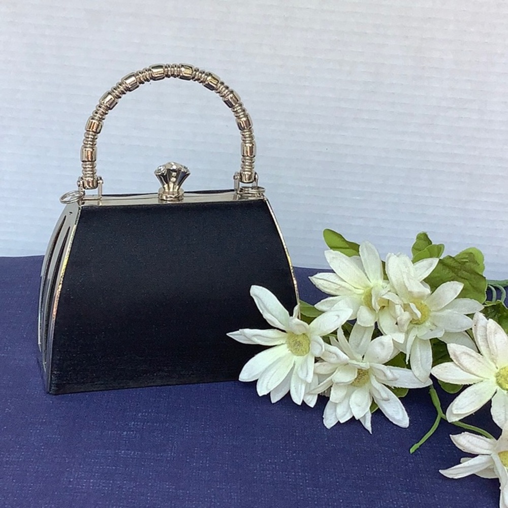 Black Satin Evening Bag